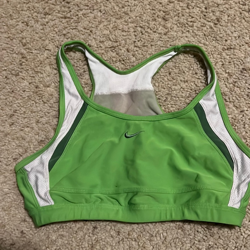 Nike green sports bra size M